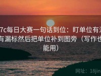 17c每日大赛一句话到位：盯单位有没有漏标然后把单位补到图旁（写作也能用）