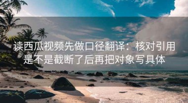 读西瓜视频先做口径翻译：核对引用是不是截断了后再把对象写具体