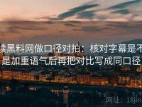 读黑料网做口径对拍：核对字幕是不是加重语气后再把对比写成同口径