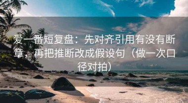 爱一番短复盘：先对齐引用有没有断章，再把推断改成假设句（做一次口径对拍）
