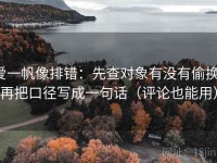 爱一帆像排错：先查对象有没有偷换，再把口径写成一句话（评论也能用）