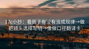 17c小抄：看例子有没有当成规律→做把镜头选择写明→像做口径翻译卡