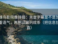 蜂鸟影院像排错：先查字幕是不是加重语气，再把证据列成条（把信息拉直）