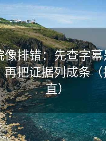 蜂鸟影院像排错：先查字幕是不是加重语气，再把证据列成条（把信息拉直）