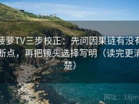 菠萝TV三步校正：先问因果链有没有断点，再把镜头选择写明（读完更清楚）