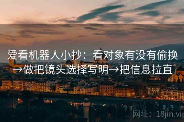 爱看机器人小抄：看对象有没有偷换→做把镜头选择写明→把信息拉直