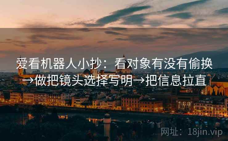 爱看机器人小抄：看对象有没有偷换→做把镜头选择写明→把信息拉直